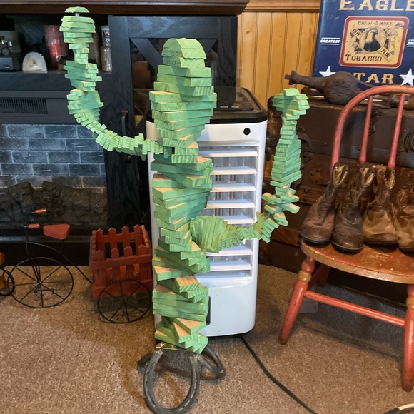 Custom Milled Cactus Decor. Size: Approximately 2 - 2.5 ft. Color: Green - Picture 2 of 2